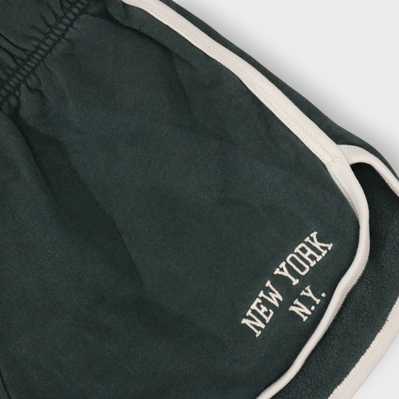 Brandy Melville New York Forest Green Shorts One Size Varsity Sweat Shorts - Picture 6 of 12